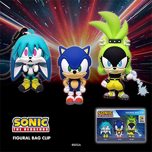 Monogram Intl SDCC 2025 Sonic 3D Foam Bag Clips 3-pack Sonic, Surge, & Kit