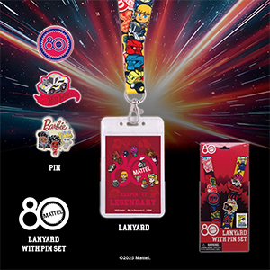 SDCC 2025 Monogram Ltd Mattel 80th Anniversary Lanyard & Pin Set