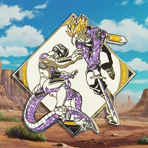 SDCC 2025 Federation Comics Dragon Ball Z Trunk vs Frieza Enamel Pin