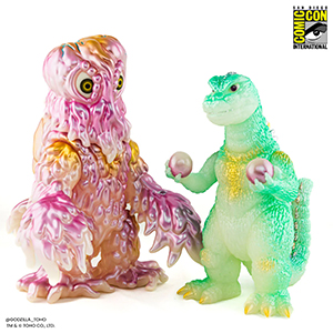 SDCC 2025 Mondo Godzilla and Hedorah Soft Vinyl (Cherry Blossom Glow In the Dark)