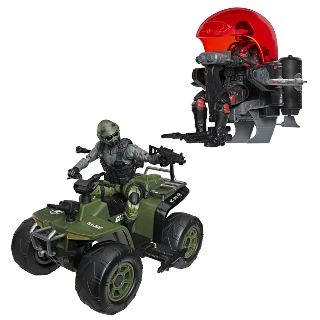 Hasbro G.I. Joe Classified Snake Eyes & Varmint ATV Vs. Stealth Viper & Cobra Stealth Flight Pod