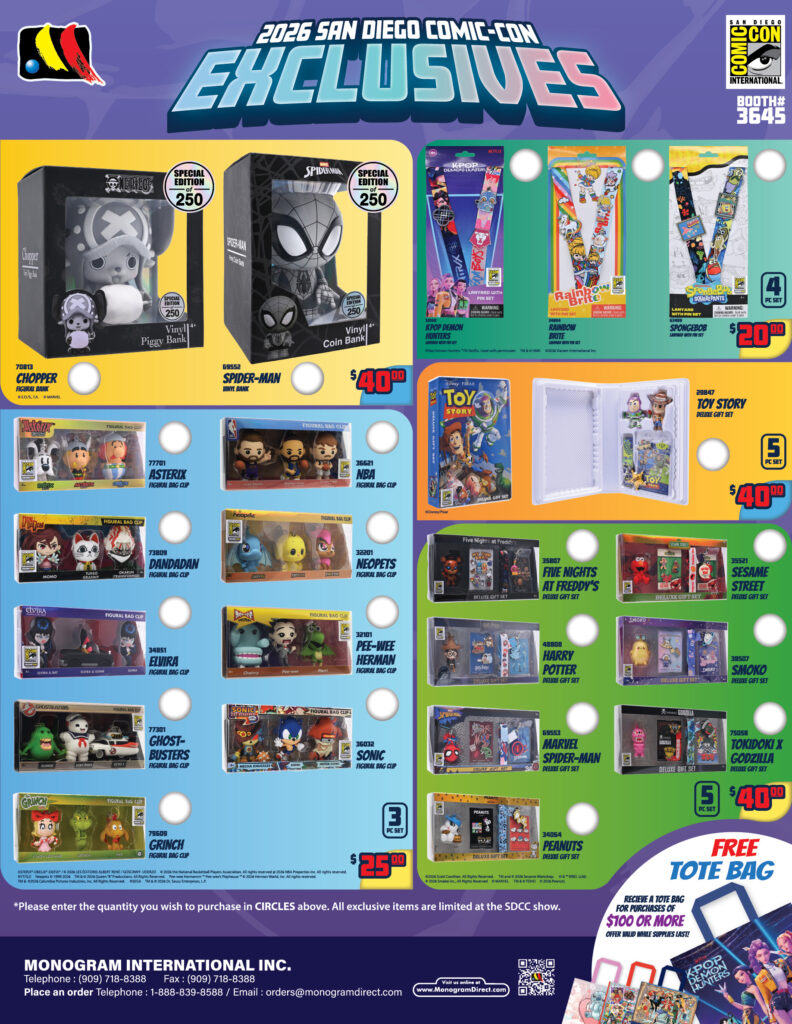SDCC 2026 Monogram Intl Full Lineup of Exclusives